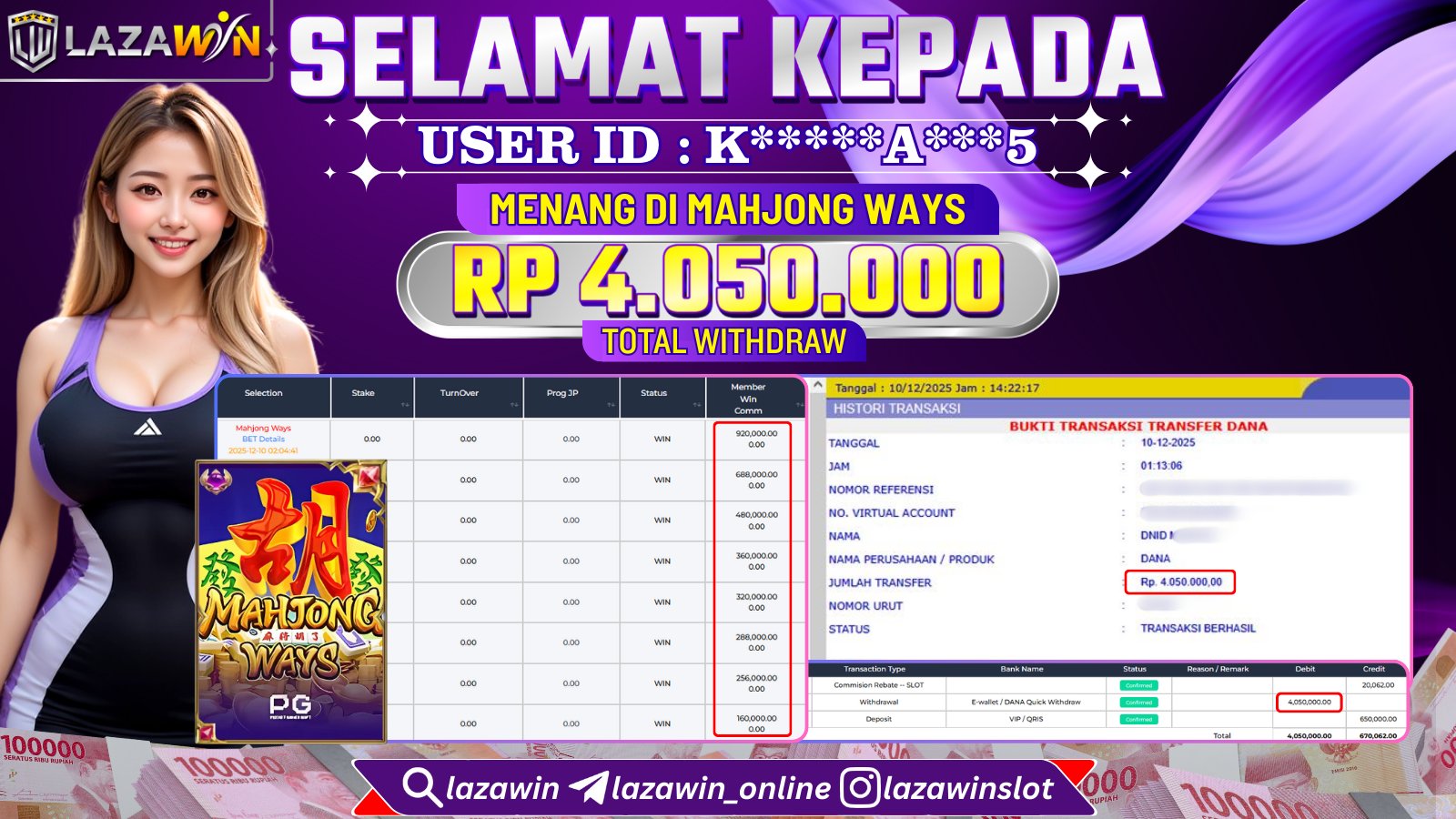 LAZAWIN JACKPOT di MAHJONG WAYS Rp.4.050.000,- LUNAS